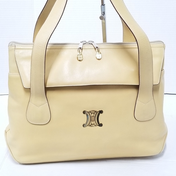 Gorgeous Rare Vintage CÉLINE Triomphe Large Leather Tote handbag - Picture 4 of 16